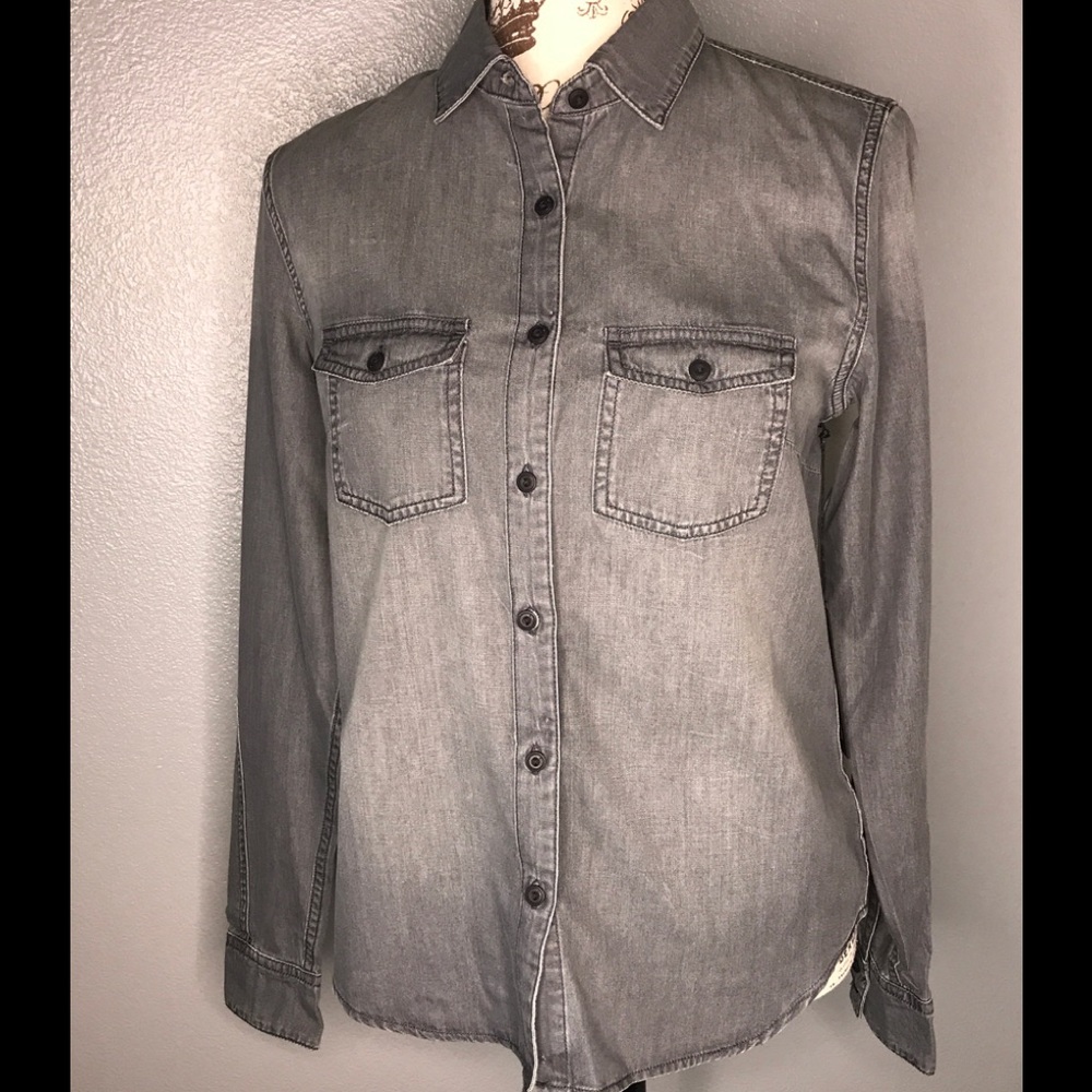 Joe’s Jeans Chambray charcoal  Button Up Size-S